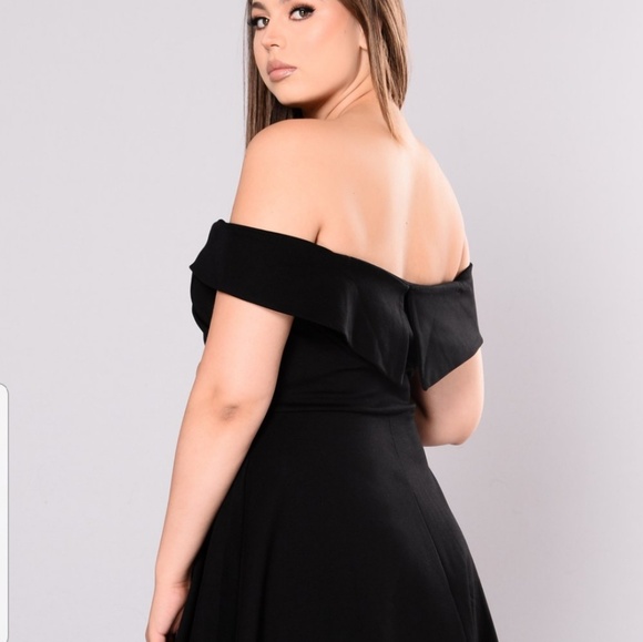 BLACK, OFF SHOULDER DRESS - Picture 4 of 6